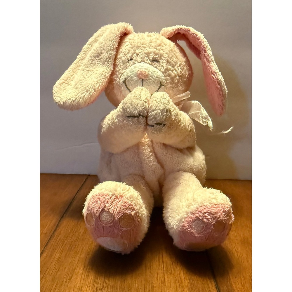 Vintage Kids II Bright Inspirations Prayer Friends Bunny Plush Pink Rabbit Lovey